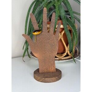 Vintage Tiger’s Eye Chunky Statement Ring Brown Gold Stone Size 6.5